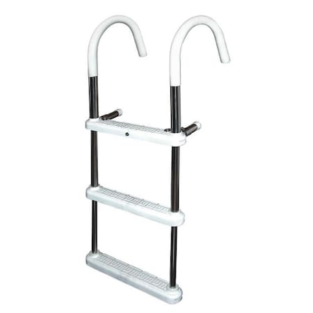 Powerplay 3 Step Gunwale 11 in. Hook Boat Ladder - Aluminum PO2594338